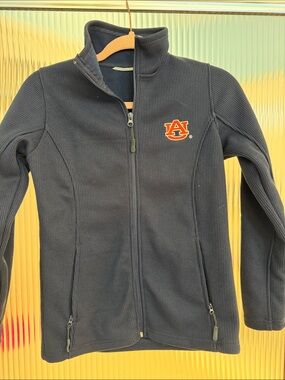 Auburn Women's Navy Full-Zip Fleece Jacket with Logo
